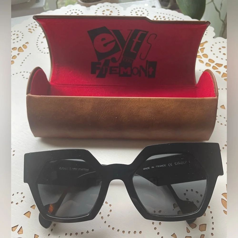 Anne et Valentine Black Sunglasses "Streep" Made in France Luxury Eyewear - Picture 7 of 17